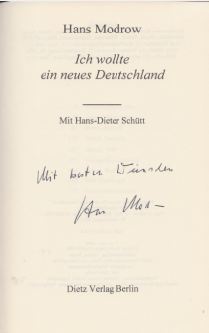 Bild des Verkufers fr Ich wollte ein neues Deutschland. Gemeinsam mit Hans-Dieter Schtt. zum Verkauf von Bhrnheims Literatursalon GmbH