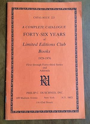 Image du vendeur pour Forty-Six Years of Limited Editions Club Books, 1929-1976. Catalogue 223 mis en vente par Lucky Panther Books