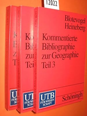 Seller image for Kommentierte Bibliographie zur Geographie (3 Bnde komplett) for sale by Antiquariat Tintentraum