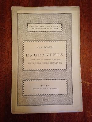 Image du vendeur pour Catalogue of Engravings Chiefly from the Collection of John Leveson Douglas Stewart, Esq. - Auction Dec. 11, 1903 mis en vente par Chris Duggan, Bookseller