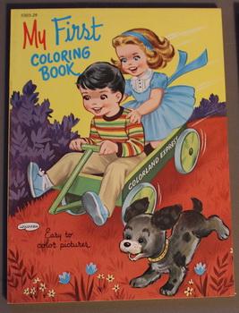 MY FIRST COLOR COLORING BOOK. (Book #5305:29); Children in a wagon on Cover