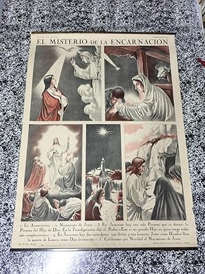 CARTEL MURAL ESCOLAR, Nº 41/42 CON ESCENAS RELIGIOSAS - LAMBERTO FONT