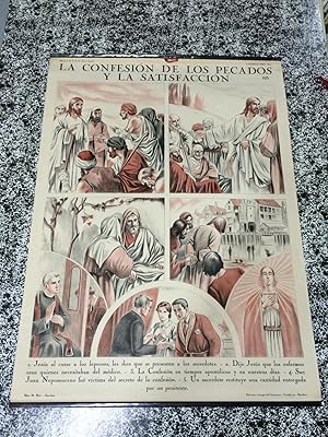 CARTEL MURAL ESCOLAR, Nº 65/66 CON ESCENAS RELIGIOSAS - LAMBERTO FONT