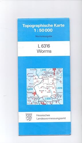 L 6316 Worms. Topographische Karte 1:50000 Normalausgabe.