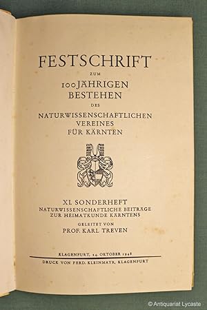 Festschrift zum 100jährigen Bestehen des naturwissenschaftlichen Vereines für Kärnten.