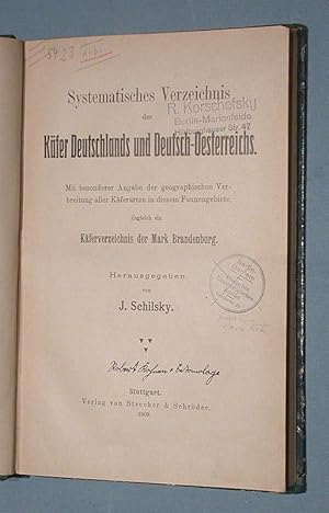 Systematisches Verzeichnis der Käfer Deutschlands und Deutsch-Oesterreichs.