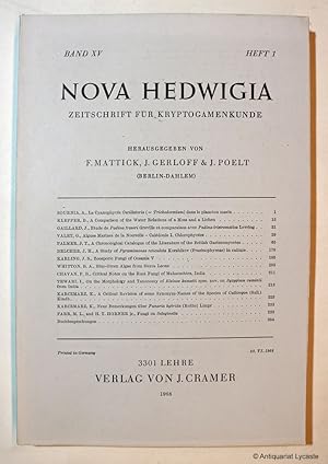 Image du vendeur pour NOVA HEDWIGIA. Zeitschrift fr Kryptogamenkunde. Band XV, Heft 1 (ohne Heft 2 - 4). mis en vente par Antiquariat Lycaste