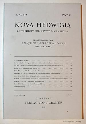 Image du vendeur pour NOVA HEDWIGIA. Zeitschrift fr Kryptogamenkunde. Band XVI, nur Heft 3/4. mis en vente par Antiquariat Lycaste