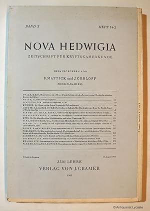 Image du vendeur pour NOVA HEDWIGIA. Zeitschrift fr Kryptogamenkunde. Band X, nur Heft 1/2. mis en vente par Antiquariat Lycaste