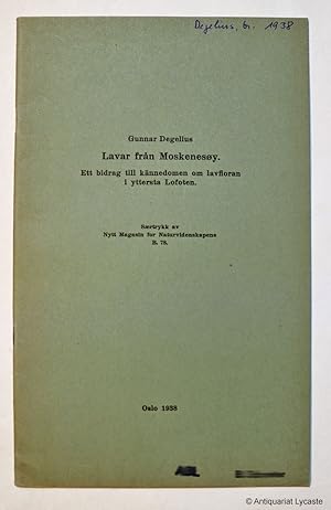 Bild des Verkufers fr Lavar frn Moskenesoy. Ett bidrag till knnedomen om lavfloran i yttersta Lofoten. zum Verkauf von Antiquariat Lycaste