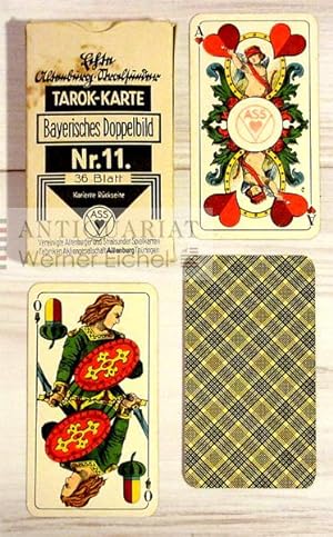 Echte Altenburg-Stralsunder Tarok-Spielkarten Nr 11 - Bayerisches Doppelbild.