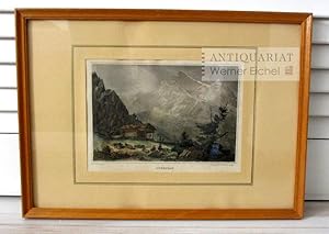 Jungfrau (Berg) - Schweiz Swiss - kolorierter Stahlstich - colored steelengraving.