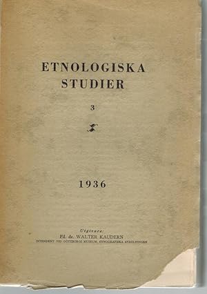 Imagen del vendedor de ETHNOLOGICAL STUDIES 3 INCLUDING STIG RYDEN 'ARCHAEOLOGICAL RESEARCHES IN THE DEPT. OF LA CANDELARIA , ARGENTINE ' AND C.G. SANTESSON AND HENRY WASSEN 'SOME OBSERVATIONS ON SOUTH AMERICAN ARROW-POISONS AND NARCOTICS A REJOINDER TO RAFAEL KARSTEN ' a la venta por Books on the Boulevard