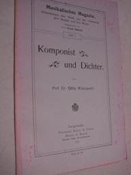 Imagen del vendedor de Komponist und Dichter Musikalisches Magazin Heft 7 a la venta por Alte Bcherwelt