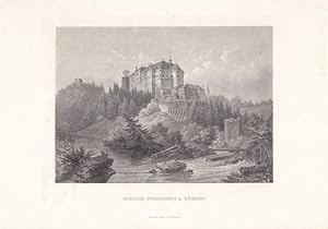 STERNBERG, Bick auf das Schloss, detailreicher Stahlstich um 1860, Blattgröße: 17,5 x 24 cm, rein...