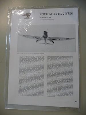 Heinkel-Flugzeugtypen. - Heinkel HE 70 - Schnellverkehrsflugzeug / Heinkel HE 72 Kadett - Schul- ...
