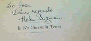 Bild des Verkufers fr In No Uncertain Terms : The Memoirs of Helen Suzman zum Verkauf von Chapter 1