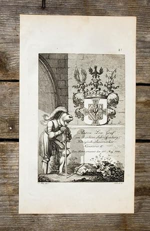 Bild des Verkufers fr Kupferstich-Wappen von Schleich nach Volz. Anton Leo Graf von Barbier-Schroffenberg. zum Verkauf von Antiquariat Thomas Rezek