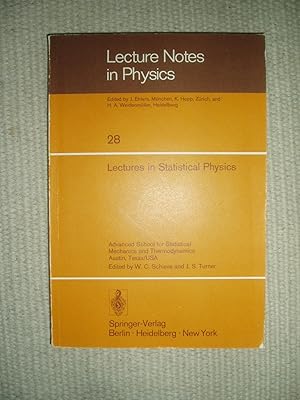 Seller image for Lectures in Statistical Physics : Advanced School for Statistical Mechanics and Thermodynamics, Austin, Texas / USA for sale by Expatriate Bookshop of Denmark