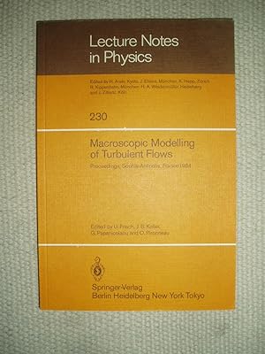 Macroscopic Modelling of Turbulent Flows: Proceedings of a Workshop Held at INRIA, Sophia-Antipol...