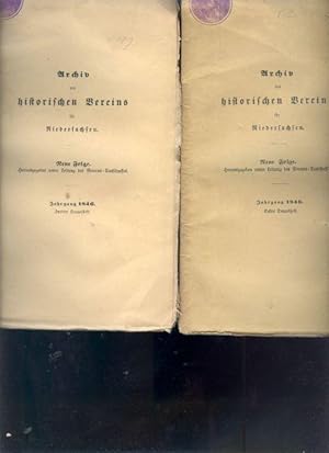 Archiv des historischen Vereins für Niedersachsen Jahrgang 1845 zwei Doppelhefte