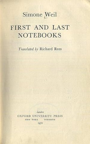 FIRST AND LAST NOTEBOOKS