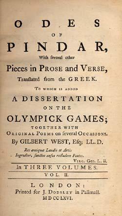 Odes of Pindar, with several other pieces in prose and verse,translated from the Greek. To which ...