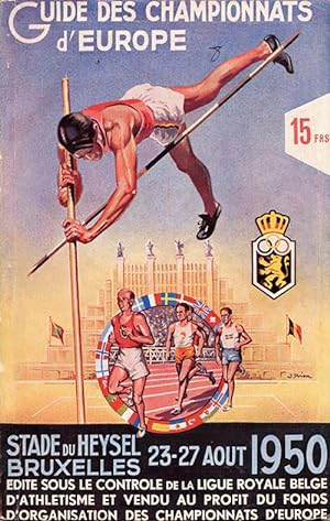 Imagen del vendedor de Guide des Championnats d`Europe. Bruxelles 23-27 Aout 1950. a la venta por AGON SportsWorld GmbH