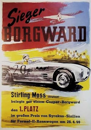 Bild des Verkufers fr Werbeplakat Sieger Borgward - REPRINT -. zum Verkauf von AGON SportsWorld GmbH