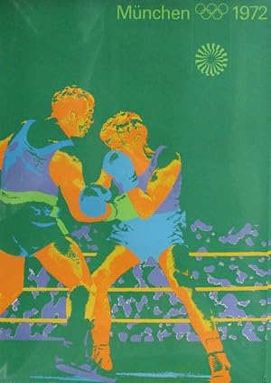 Werbeplakat Olympische Spiele München 1972 - Motiv Boxen, 84x60 cm