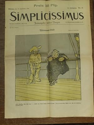 Imagen del vendedor de Simplicissimus. 11. Jahrgang, Mnchen, den 10. September 1906, No. 24. a la venta por Antiquariat Carl Wegner