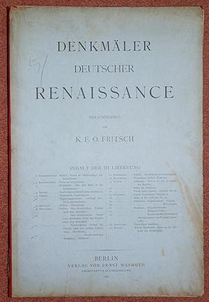 Denkmaler Deutscher Renaissance. III Lieferung