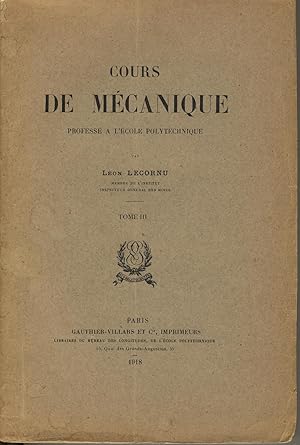 Seller image for Cours de mcanique profess  l'cole Polytechnique for sale by Sylvain Par