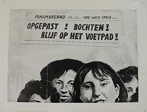 Plakat: Opgepast! Bochten! Blijf op het Voetpad! 1967. Plakat. Poster.