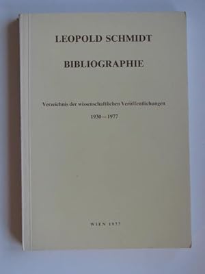 Bibliographie. Verzeichnis der wissenschaftlichen Veröffentlichungen 1930 - 1977 (Buchreihe der ö...