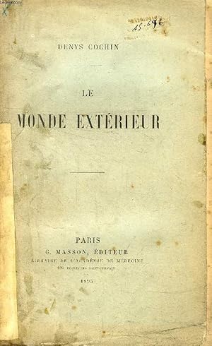 Bild des Verkufers fr LE MONDE EXTERIEUR zum Verkauf von Le-Livre