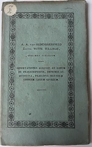 Dissertation legal 1829 | Specimen juridicum inaugurale sistens observartiones aliquot ad locum d...