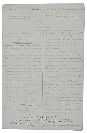 Mémoire pour retraitte.[Valnheim], 26 November 1793. Signed manuscript letter, in French, written...