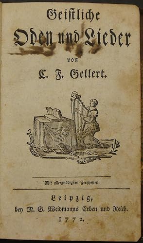 Bild des Verkufers fr Geistliche Oden und Lieder. zum Verkauf von Antiquariat Rainer Schlicht