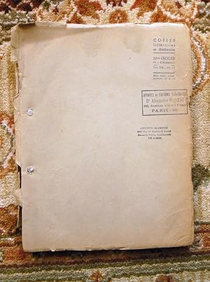 1947 JACQUES DEVAL - ORIGINAL CARBON TYPESCRIPT - LA FEMME DE TA JEUNESSE