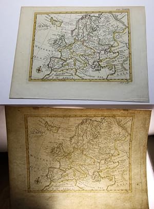 Europa-Karte. Kupferstich-Landkarte, altkoloriert.