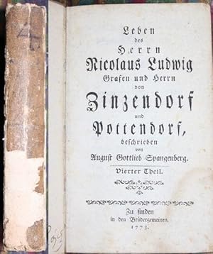 Bild des Verkufers fr Leben des Herrn Nicolaus Ludwig Grafen und Herrn von Zinzendorf und Pottendorf zum Verkauf von Antiquariat im OPUS, Silvia Morch-Israel