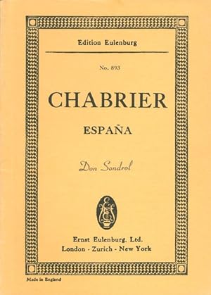 Seller image for Espana: Rhapsody for Orchestra (Eulenburg No. 893) for sale by The Haunted Bookshop, LLC