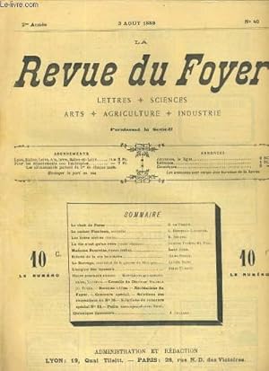 Bild des Verkufers fr LA REVUE DU FOYER. LETTRES, SCIENCES, ARTS, AGRICULTURE, INDUSTRIE. 2e annee N 40. LE CHAH DE PERSE, LE COCHER PLANTEAU, SCENES DE LA VIE BALNEAIRE, L'ANGINE DES TUMEURS. zum Verkauf von Le-Livre