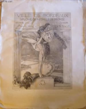 1 AFFICHE - VILLE DE BORDEAUX DIPLOME DE MEDAILLE DE RBONSE