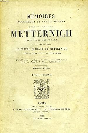 Bild des Verkufers fr MEMOIRES, DOCUMENTS ET ECRITS DIVERS, TOME II zum Verkauf von Le-Livre