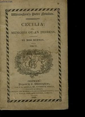 Immagine del venditore per CECILIA OR MEMOIRS OF AN HEIRESS - VOL 2 venduto da Le-Livre