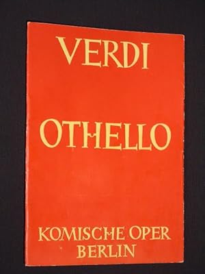 Immagine del venditore per Programmheft Komische Oper Berlin 1961. OTHELLO von Boito, Verdi (Musik). Musikal. Ltg.: Kurt Masur, Insz.: Walter Felsenstein, Bhnenbild/ Kostme: Rudolf Heinrich. Mit Hanns Kachel (Othello), Brunhilde Wenzel (Desdemona), Vladimir Bauer (Jago), Hanna Schmoock, Hermin Esser, Georg Baumgartner, Herbert Rssler, Erich Blasberg, Rolf Khne venduto da Fast alles Theater! Antiquariat fr die darstellenden Knste