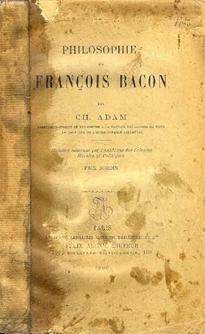 Bild des Verkufers fr PHILOSOPHIE DE FRANCIS BACON zum Verkauf von Le-Livre