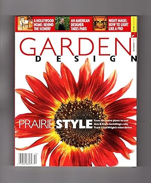 Garden Design Magazine - October, 1999. Cover: Prado Red Sunflower. Frank Lloyd Wright and Prairi...